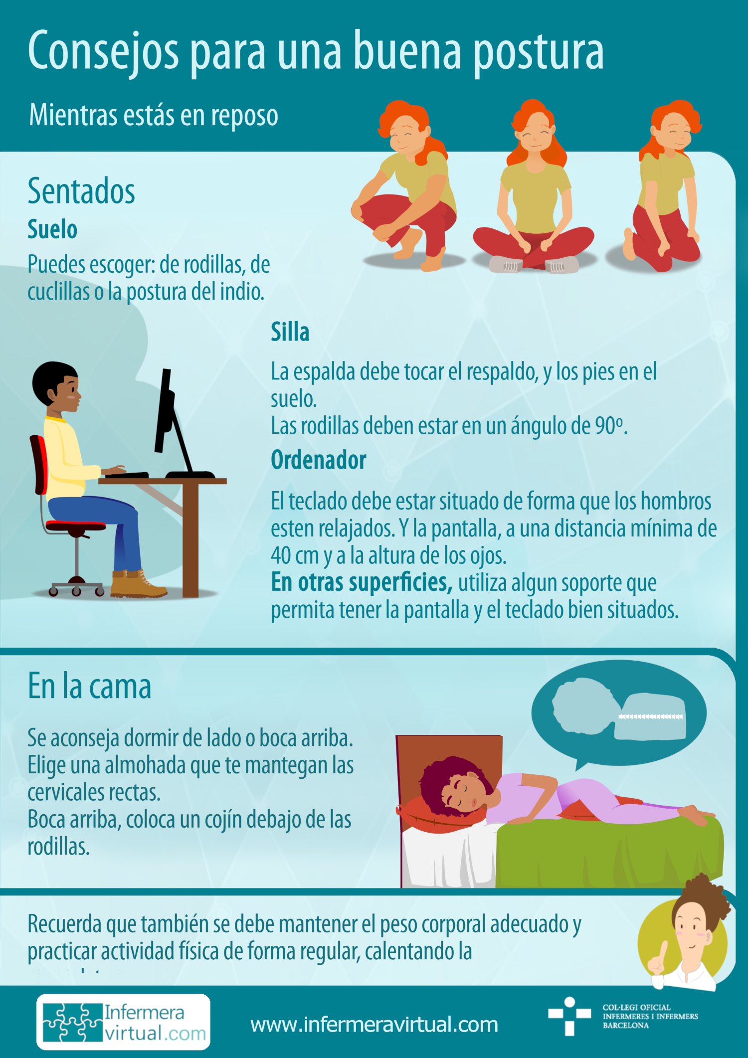 Recomendaciones básicas de higiene postural para tu columna